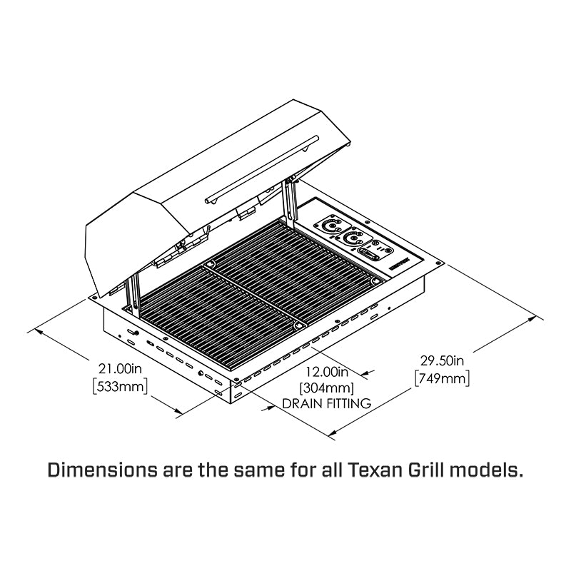 Texan Electric Grill IntelliKEN Touch™ 240V with Single Piece Lid - Zzue Creation