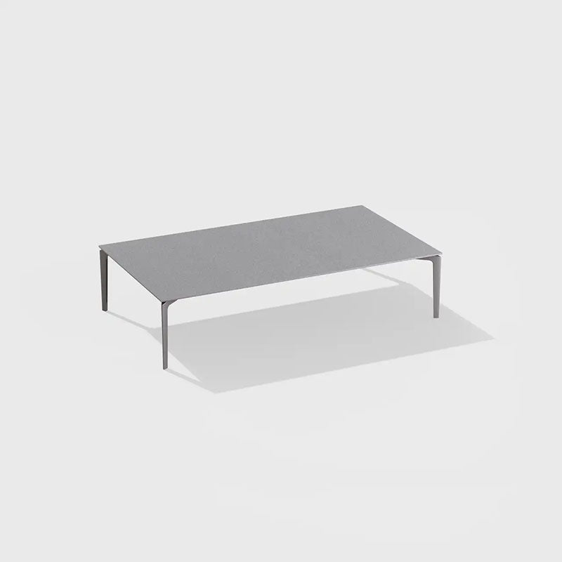 AllSize Low Rectangular Table with Top in Speckled Aluminium - Zzue Creation