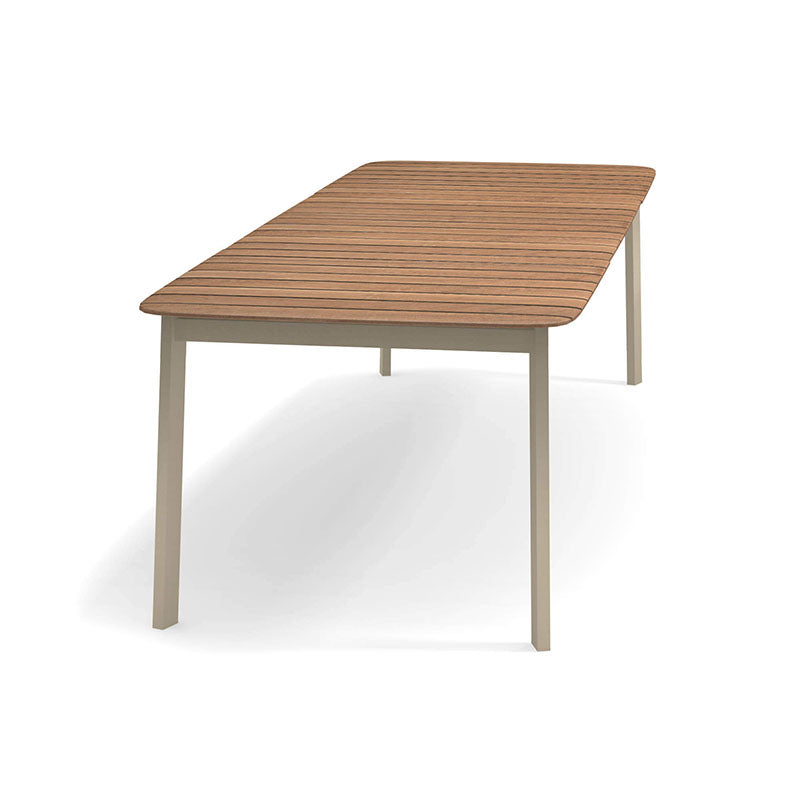 Shine Extensible Table with Teak Top 180+56+56x100 - Zzue Creation