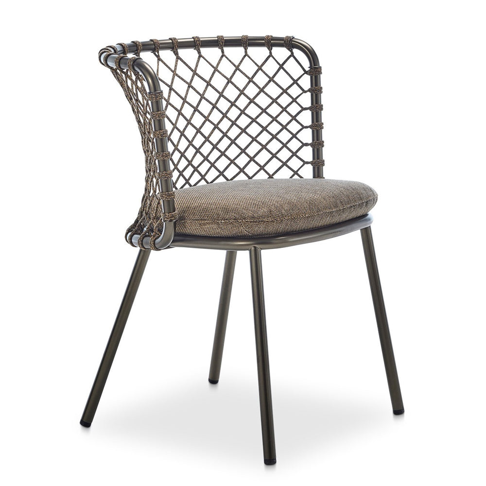 Charme Dining Chair without Arm in Bronze Frame - Zzue Creation