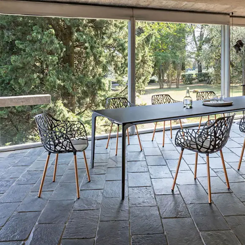 Forest Dining Armchair with Legs Covered in Iroko - Zzue Creation