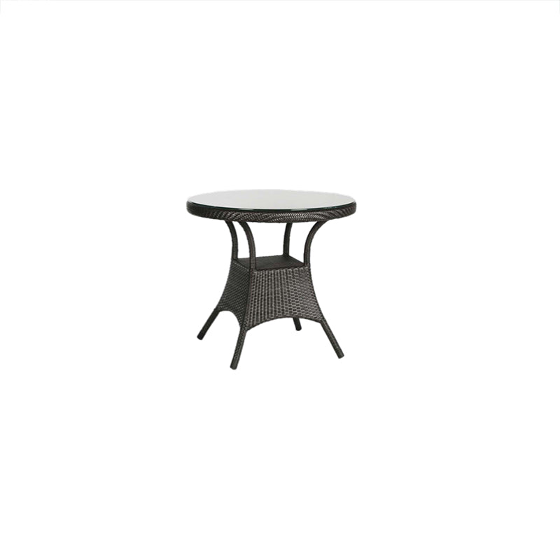glass patio dining table with umbrella hole Palm Harbor 32" Rd Dining Table w/ Clear Glass & Umbrella Hole