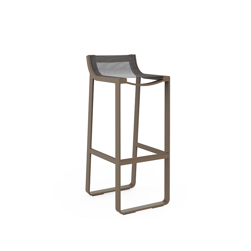Flat Textil High Stool with backrest - Zzue Creation