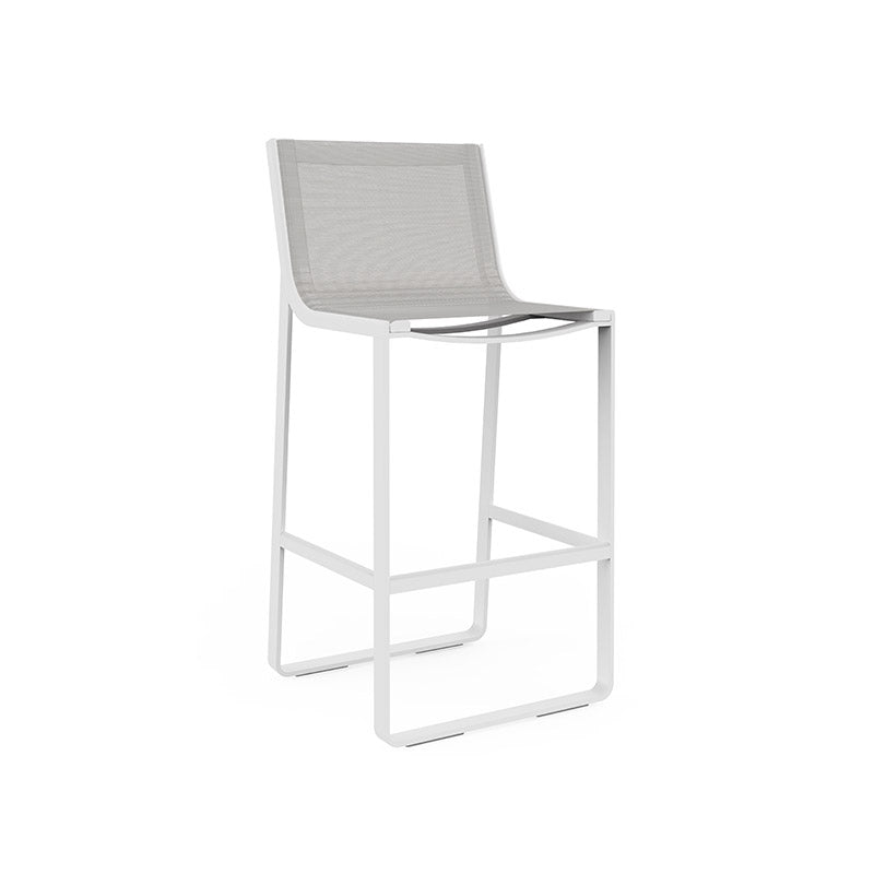 Flat Textil High Stool with High backrest - Zzue Creation