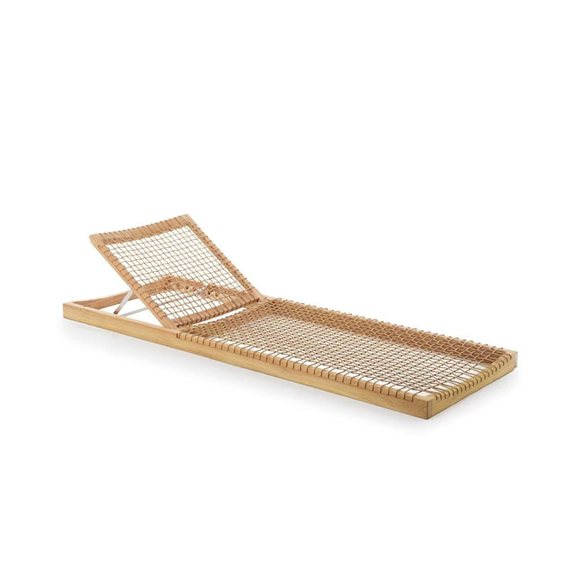 Synthesis Low Sunlounger in teak and WaProLace - Zzue Creation