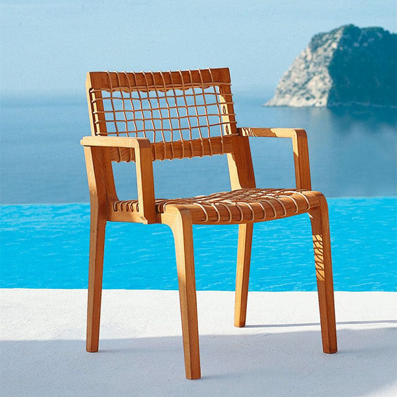 Synthesis Small Armchair in teak and WaProLace - Zzue Creation