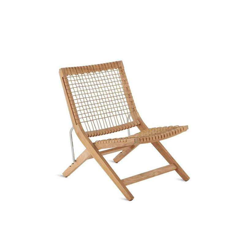 Synthesis Folding Deckchair in teak and WaProLace - Zzue Creation