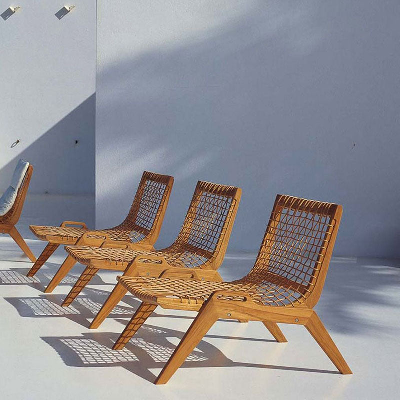 Synthesis Stackable Lounge Armchair in teak and WaProLace - Zzue Creation