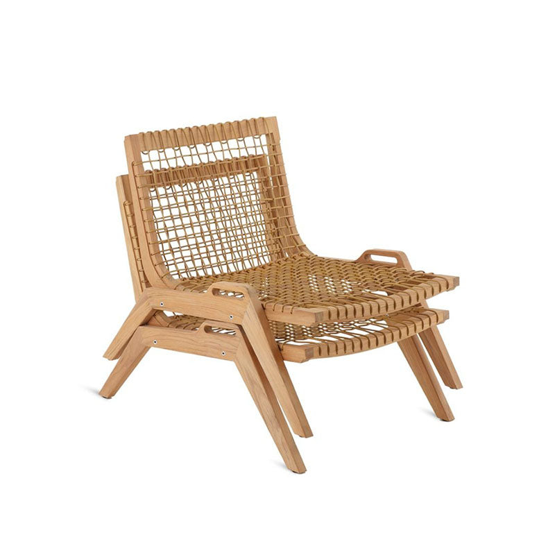 Synthesis Stackable Lounge Armchair in teak and WaProLace - Zzue Creation