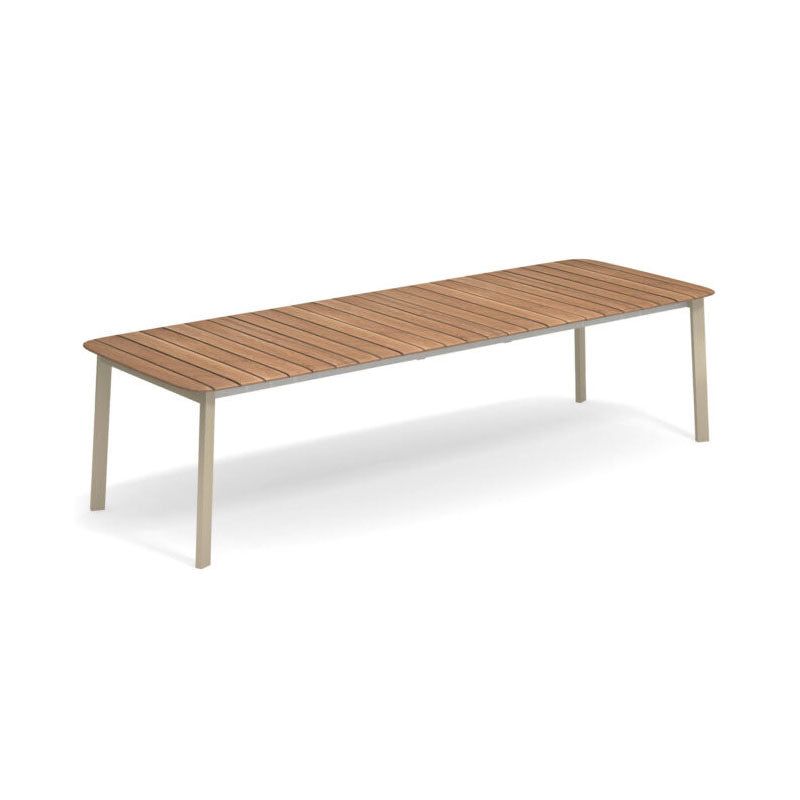 Shine Extensible Table with Teak Top 180+56+56x100 - Zzue Creation