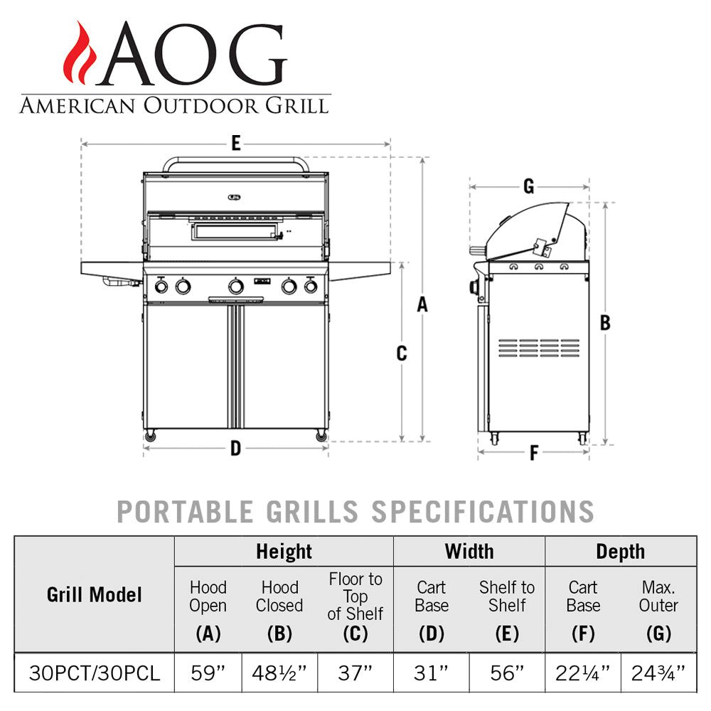 T Series 30PCT Gas BBQ Grill Cart - Zzue Creation