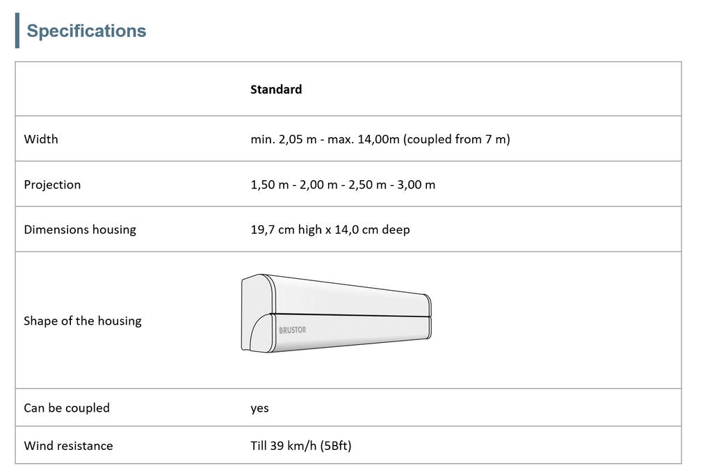 Brustor B25 Standard Awning - Zzue Creation