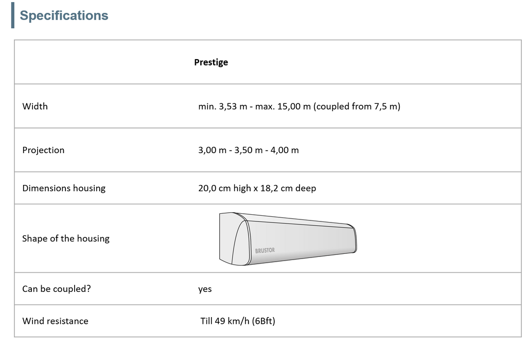 Brustor B35 Prestige Awning - Zzue Creation