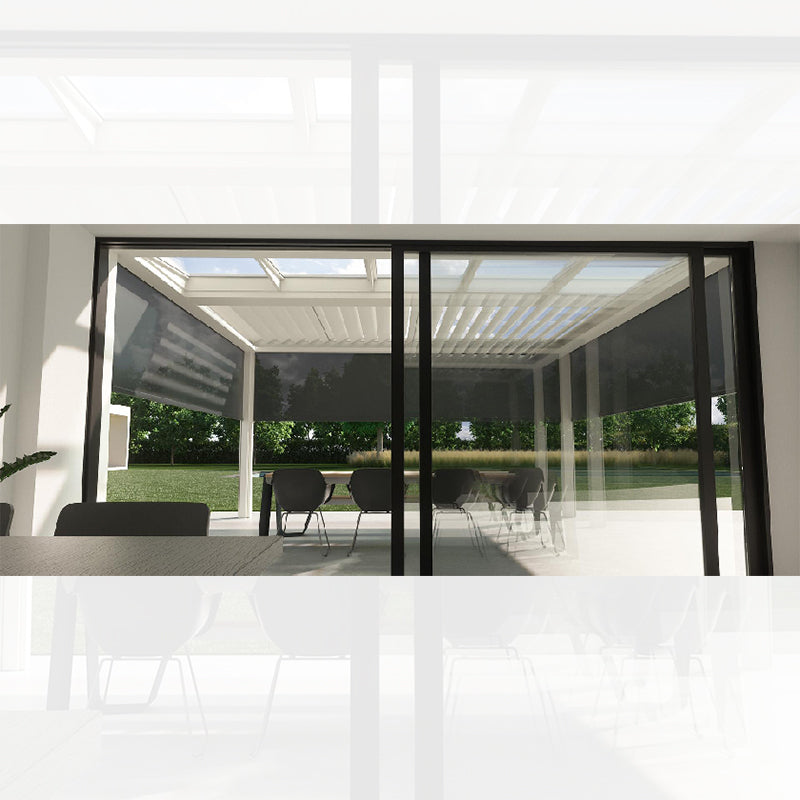 B720 Glass and Louvered Roof Pergola - Zzue Creation