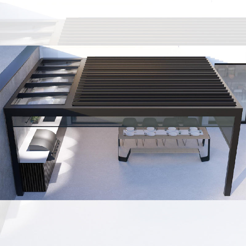 B720 Glass and Louvered Roof Pergola - Zzue Creation
