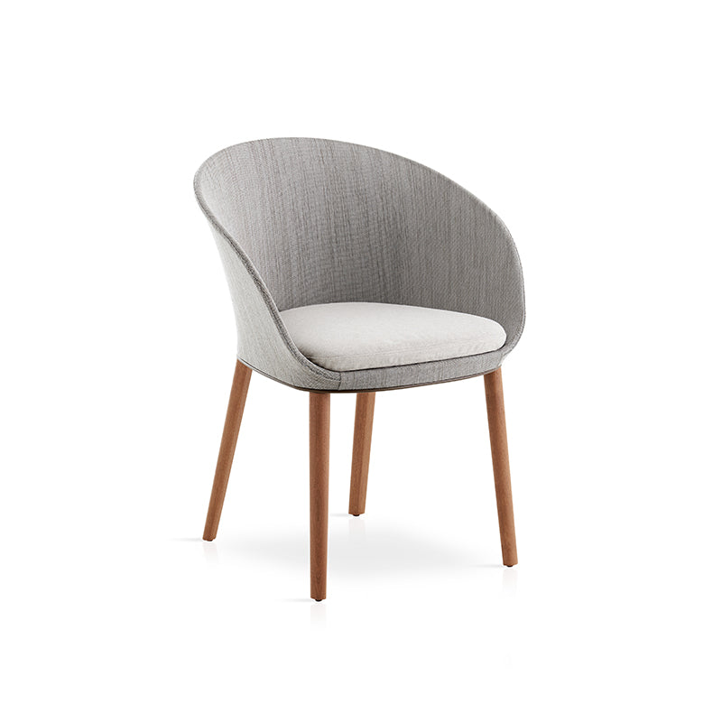 Blum Dining Armchair with Solid Wood Legs - Zzue Creation