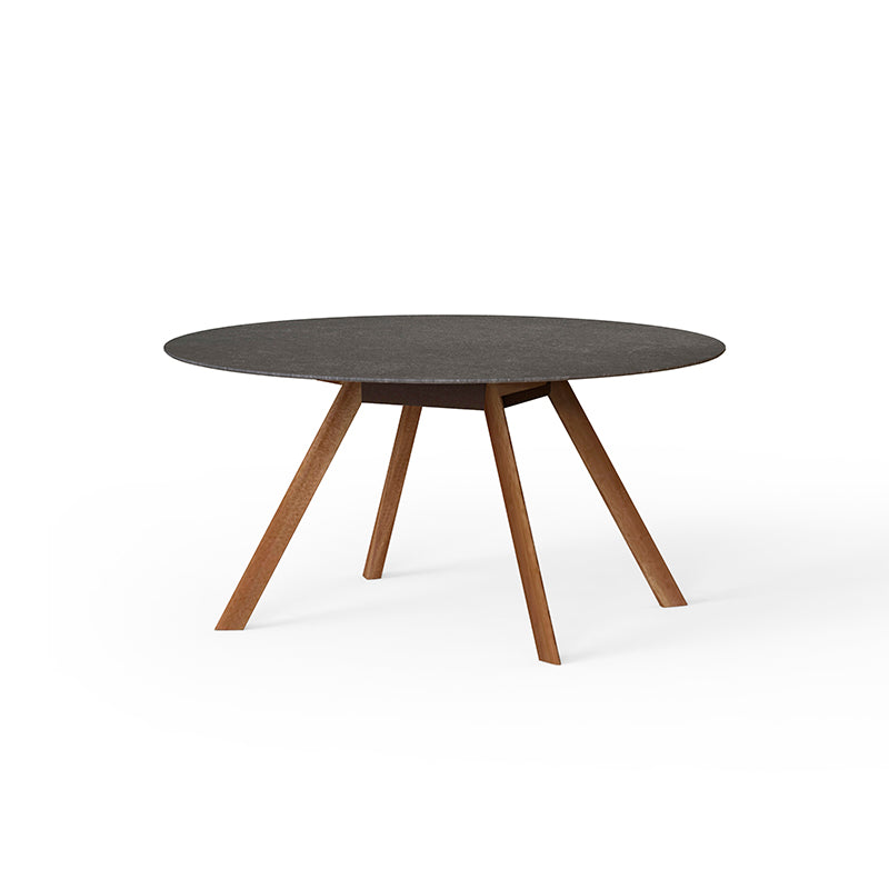 Atrivm Round Dining Table with Solid Wood Legs 150 - Zzue Creation