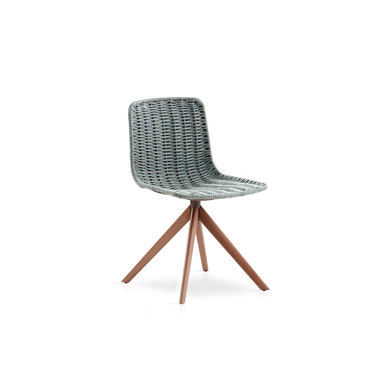 Lapala Hand-woven Chair with Pyramid-shaped Solid Wood Base - Zzue Creation