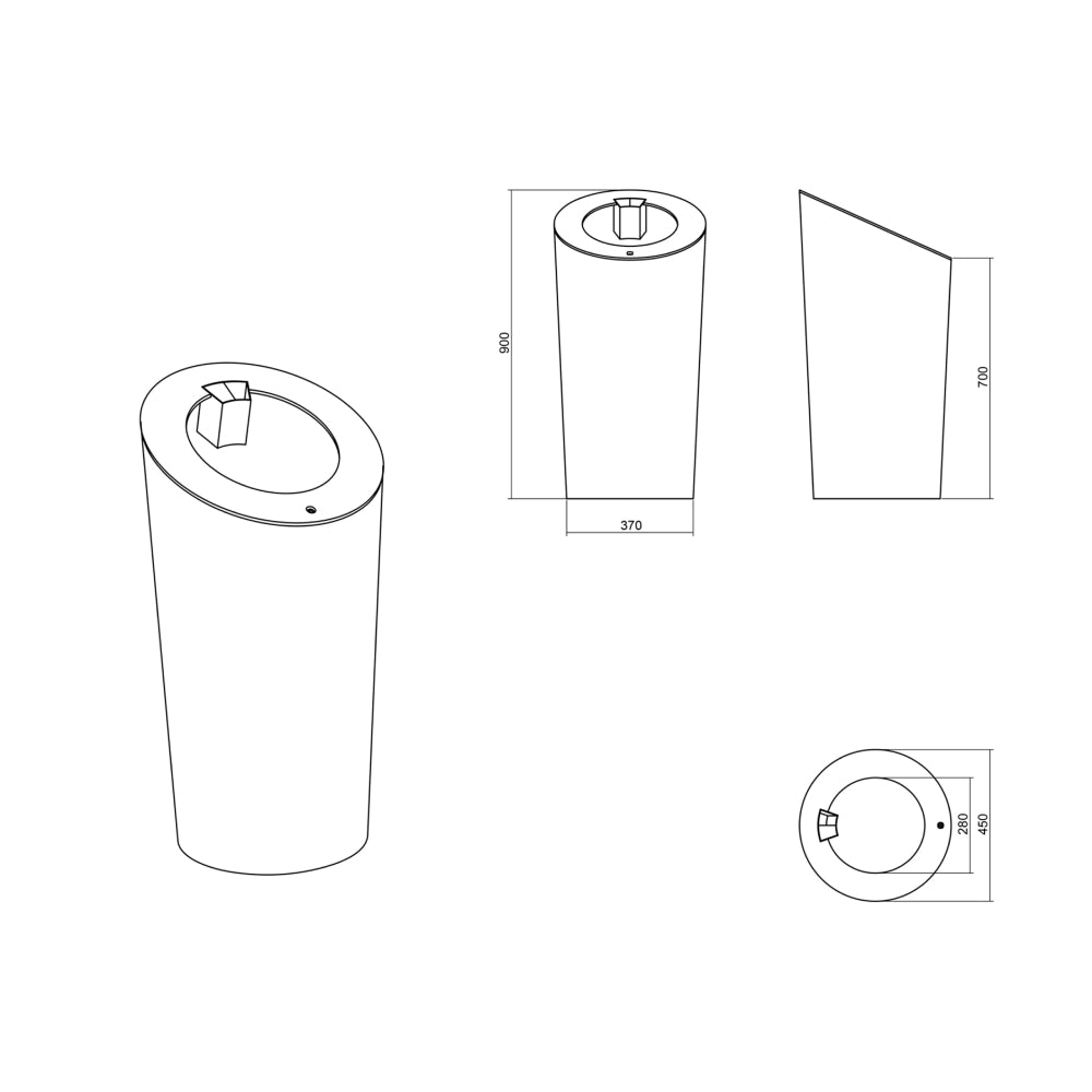 Cone Rubbish Bin - Zzue Creation