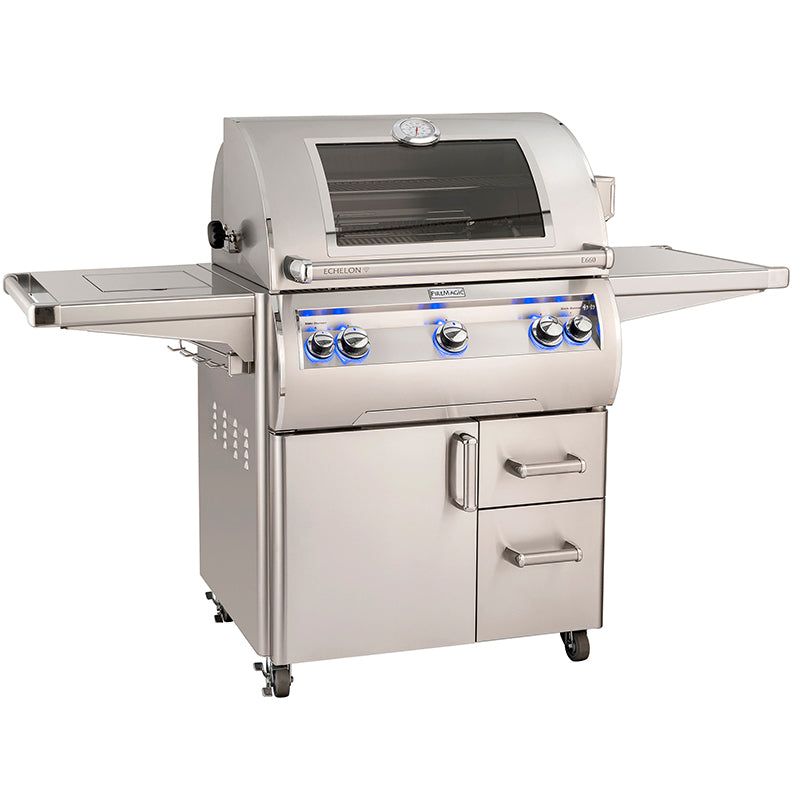 Echelon Diamond E660s Portable Grill with Analog Thermometer And Flush Mounted Single Side Burner - Zzue Creation