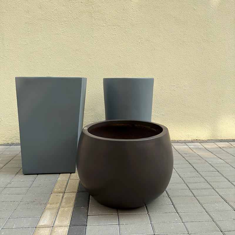 tall round planter pots Round Fiberglass Planter