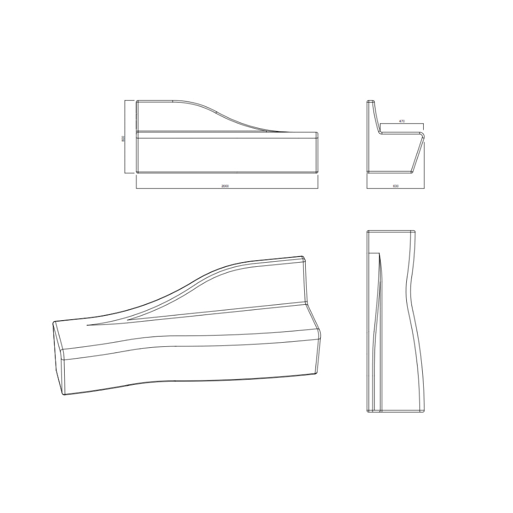 Sea Bench DX 044 (Left Backrest) - Zzue Creation