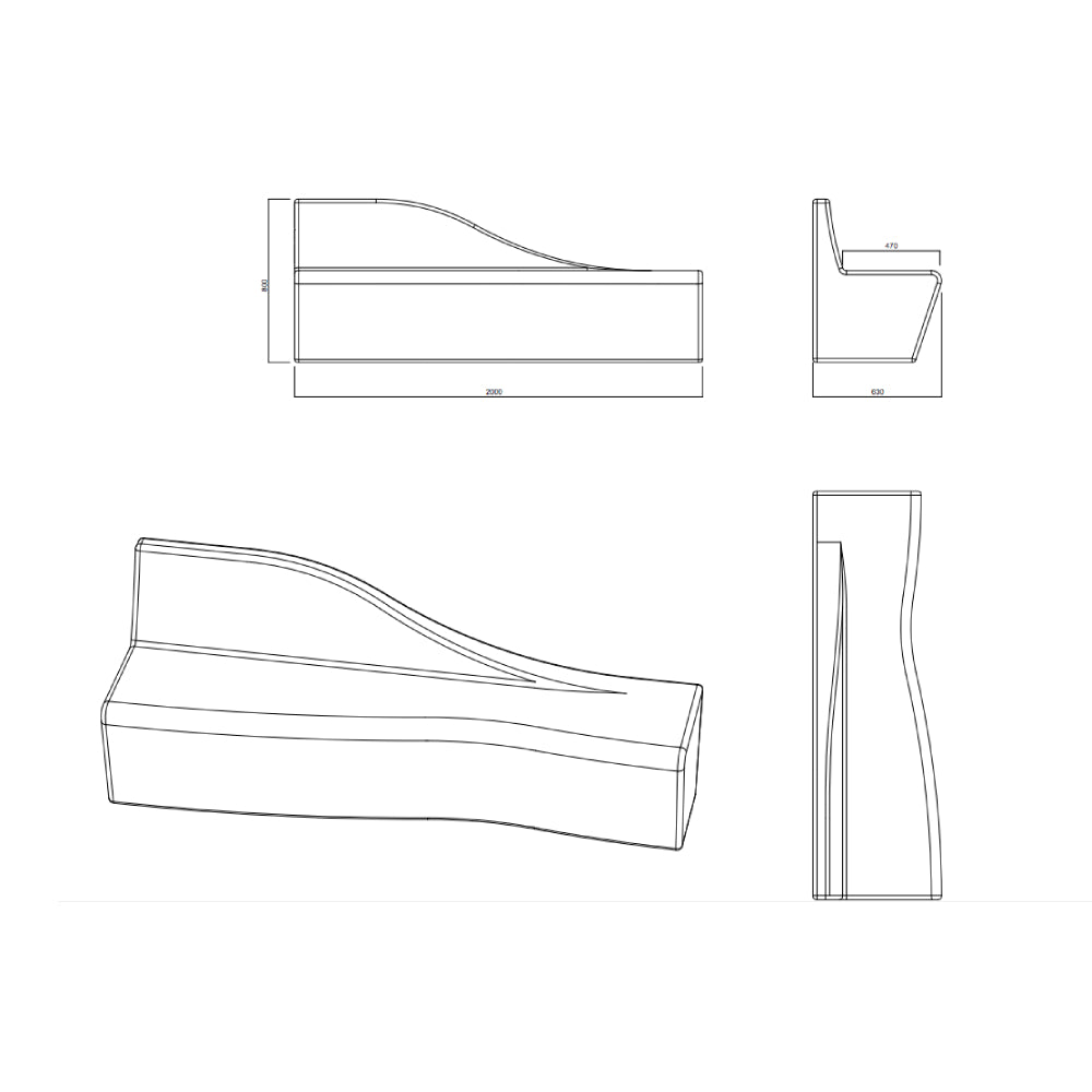 Sea Bench SX 045 (Right Backrest) - Zzue Creation
