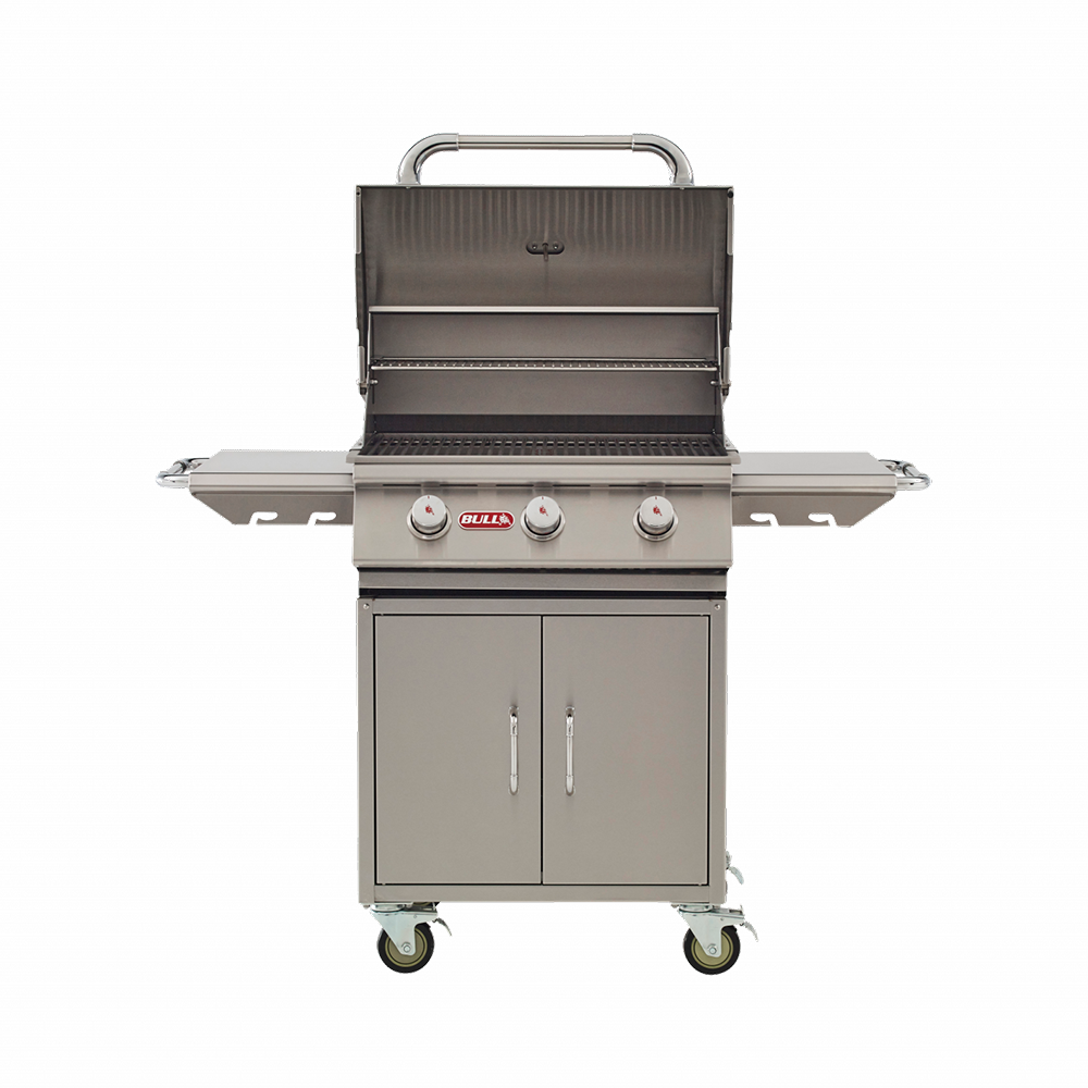 Steer Gas BBQ Grill Cart (3-Welded Steel Bar Burners) - Zzue Creation