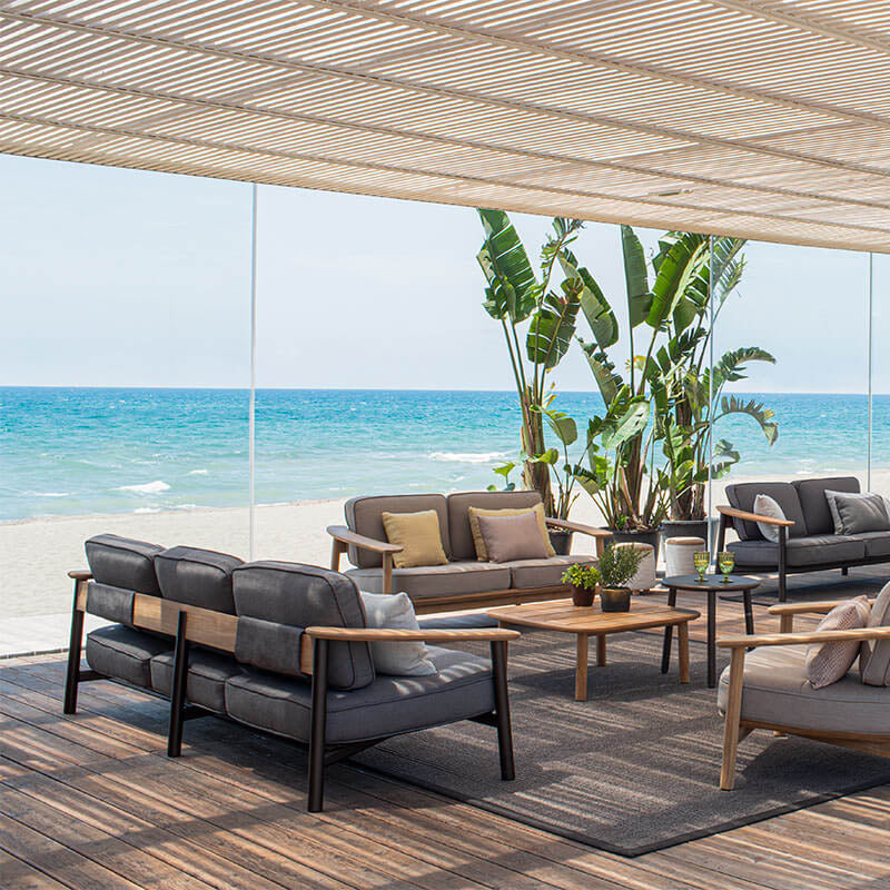 Twins 3-Seater Sofa Alu-Teak - Zzue Creation