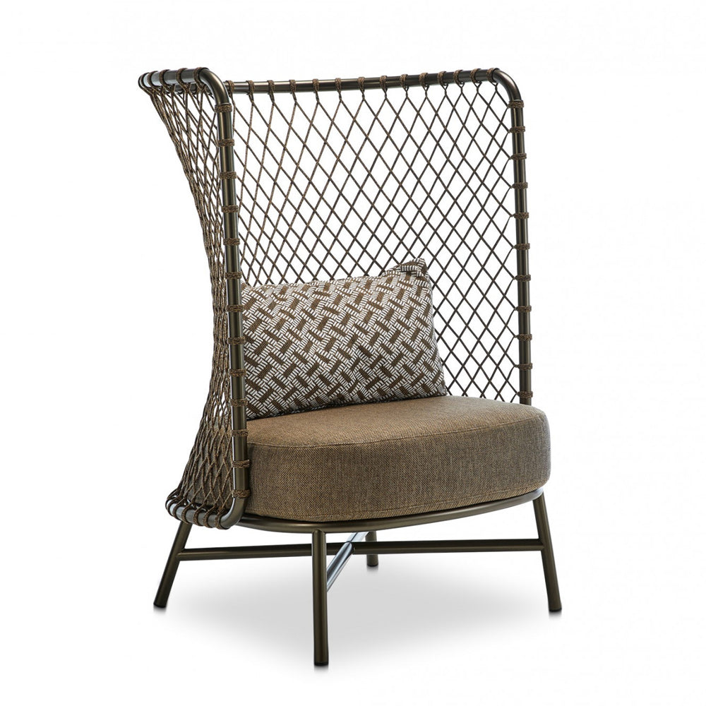 Charme Highback Armchair in Bronze Frame - Zzue Creation