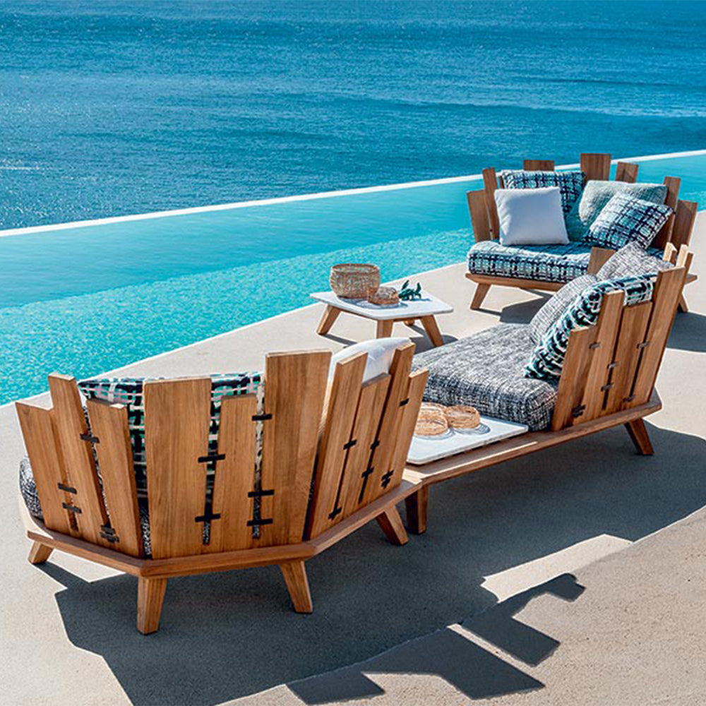 Rafael Lounge Armchair with Integrated Coffee Table (Left or Right Table) - Zzue Creation