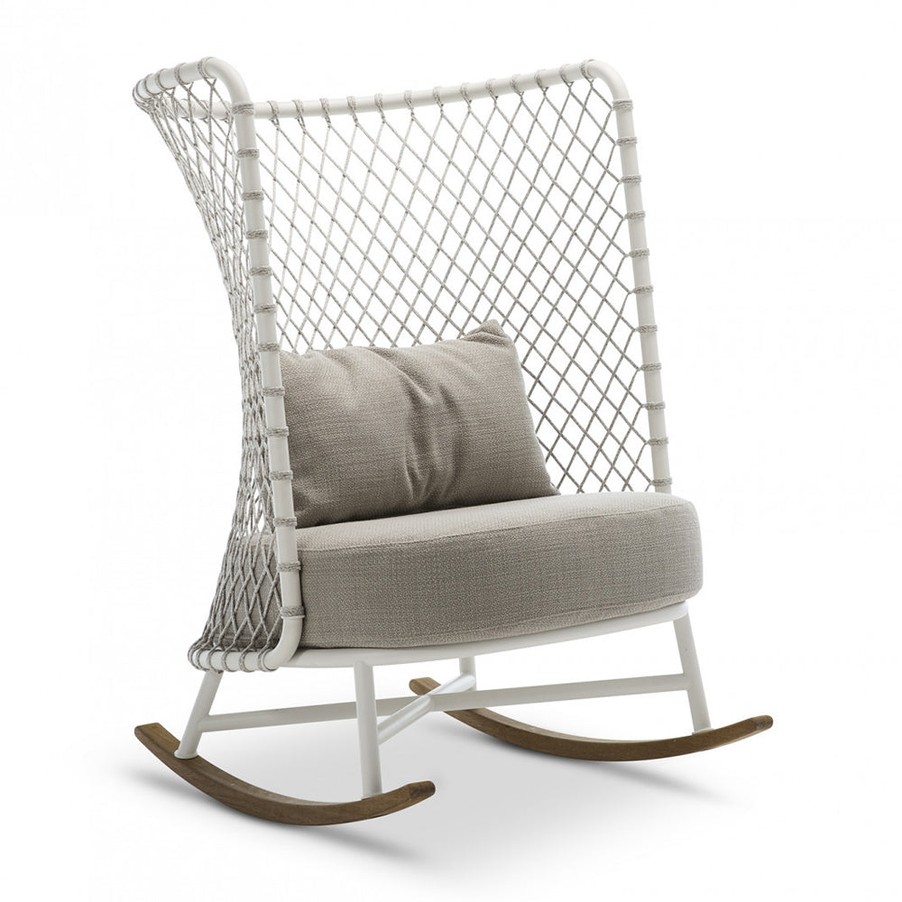 Charme Rocking Armchair in White Frame - Zzue Creation