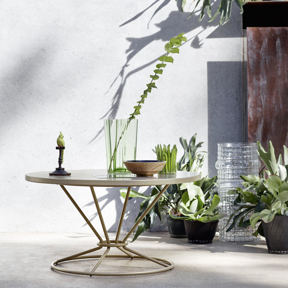 Gravity Round Coffee Table with Upset Cone Frame - Zzue Creation