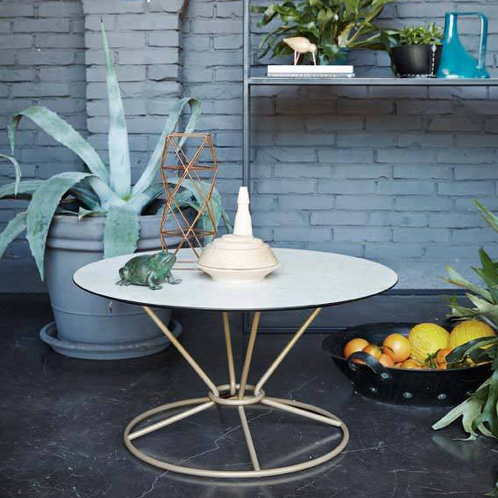Gravity Round Coffee Table with Upset Cone Frame - Zzue Creation