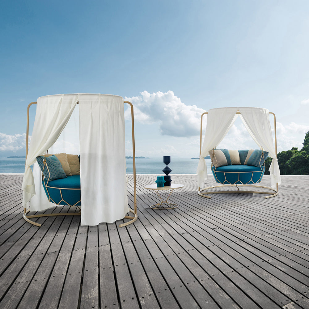 Gravity Light Swing Sofa with Supporting Frame and Sunshade - Zzue Creation
