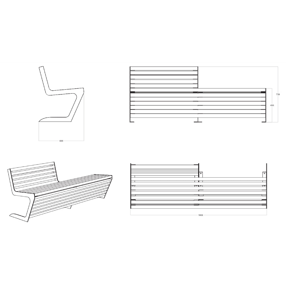 Woody 50/50 Bench - Zzue Creation