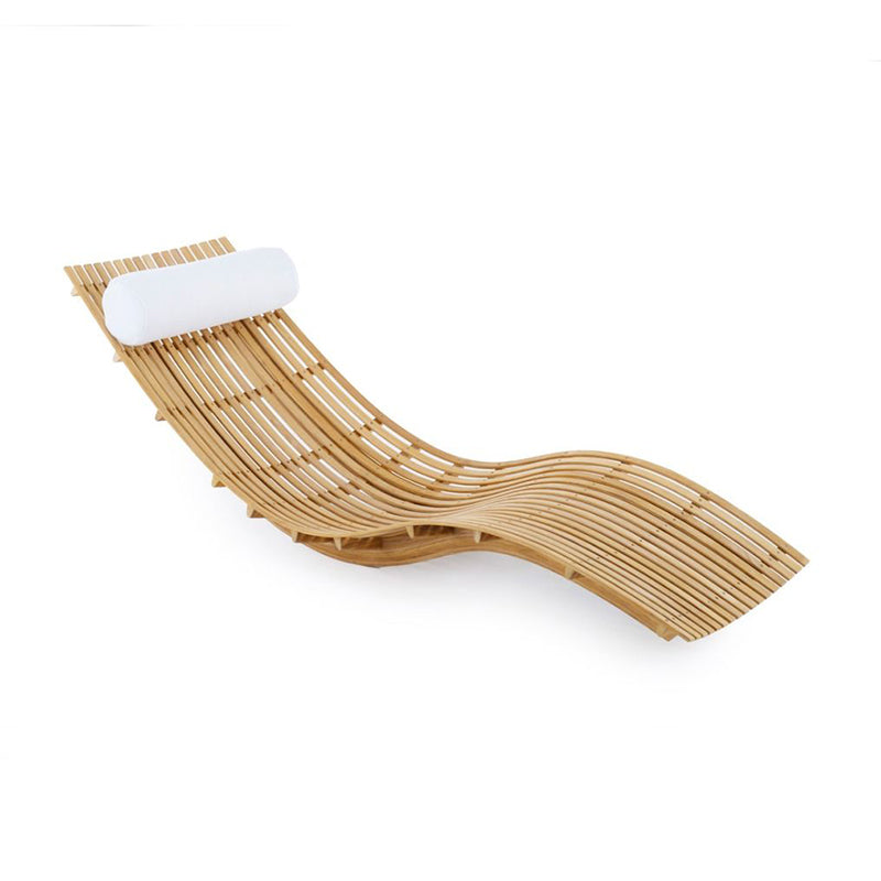 Swing stacking chaise longue in teak - Zzue Creation