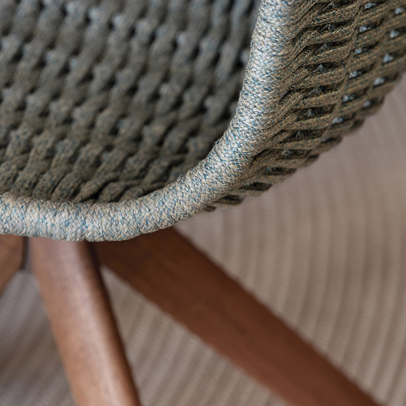 Lapala Hand-woven Chair with Pyramid-shaped Solid Wood Base - Zzue Creation
