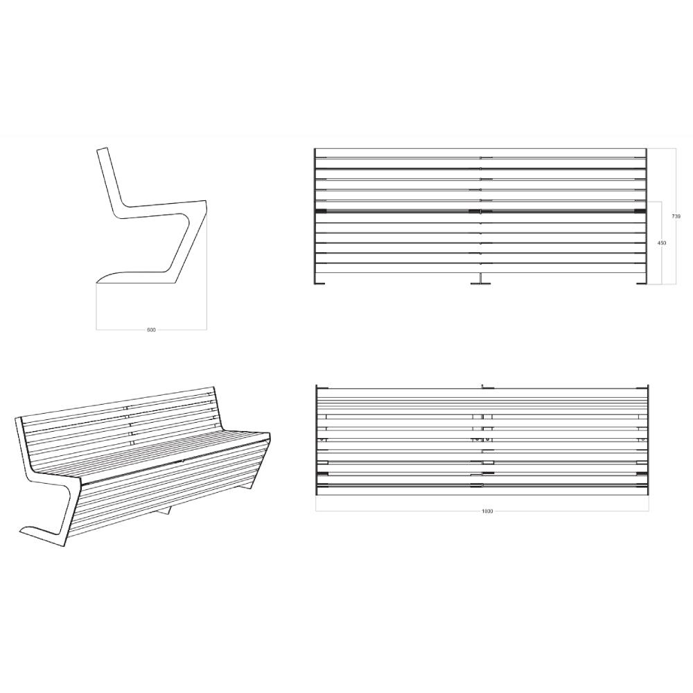 Woody Bench 001 - Zzue Creation